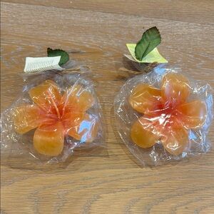 Plumeria Floating Flower Candles in Orange